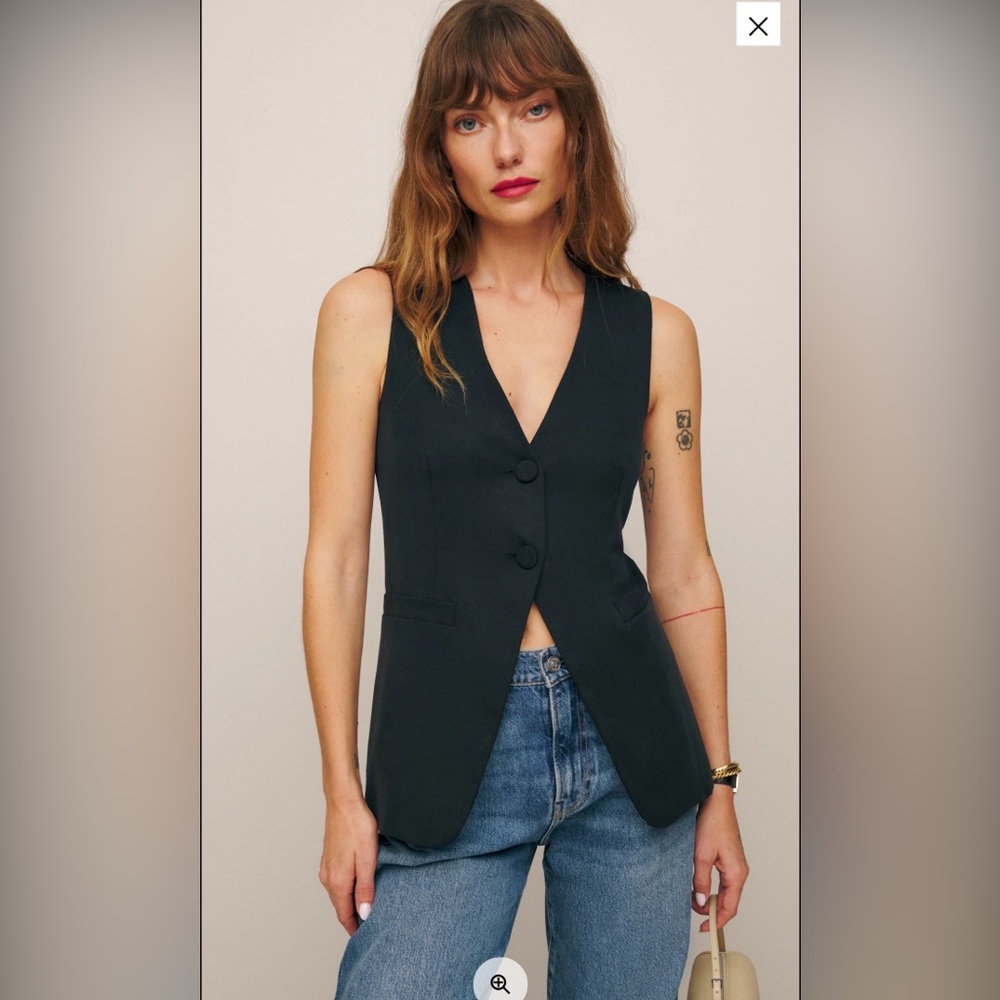 Reformation Casey Vest Black - Size M